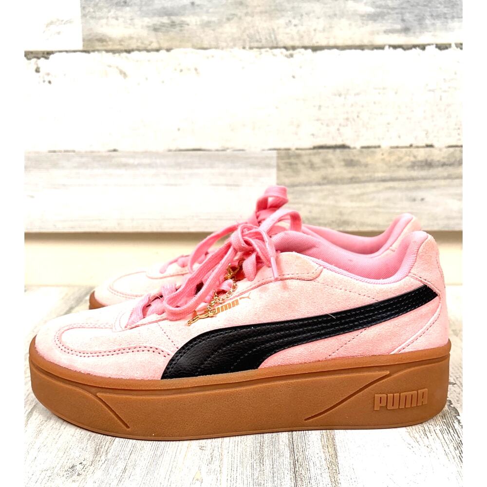 Puma Womens 10 Pink Club Era II Platform Sneakers Suede Casual NEW